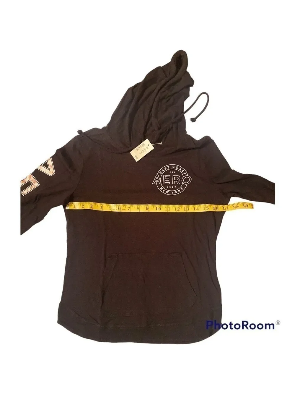 Aeropostale Black & Metallic Hoodie Shirt Girl’s Medium Long Sleeve NWT!!